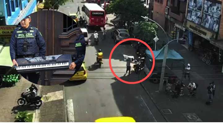 Cámaras de seguridad siguieron cada paso al ladrón que robó una organeta de una iglesia en Itagüí