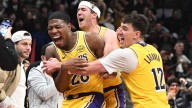 Lakers’ Austin Reaves reacts to LeBron James sacrificing 10-point streak for Rui Hachimura game
