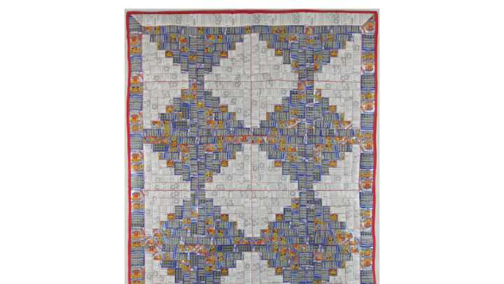 Ohio artist stitched her father-in-law's lottery ticket stubs into a quilt with a message