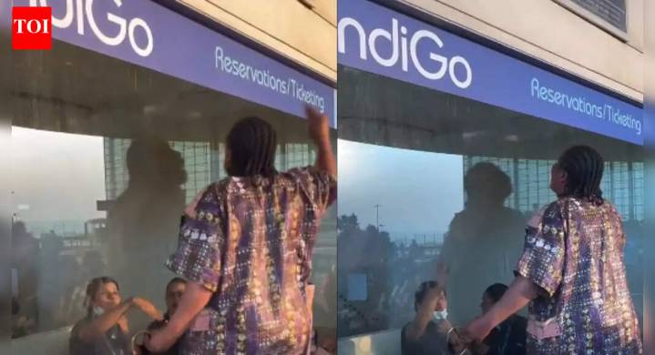 IndiGo cancellations: Foreigner loses cool, climbs atop counter at Mumbai airport