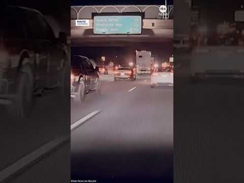 Driver survives dramatic crash off off freeway overpass