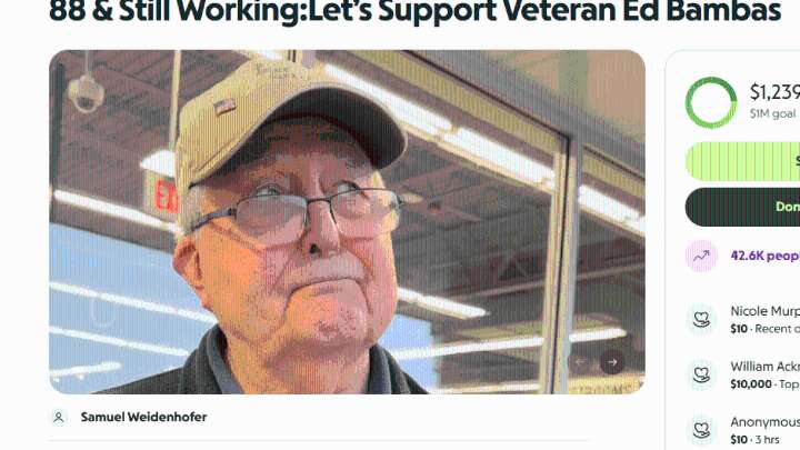 Veteran working full-time at grocery store goes viral as social media rallies to help him