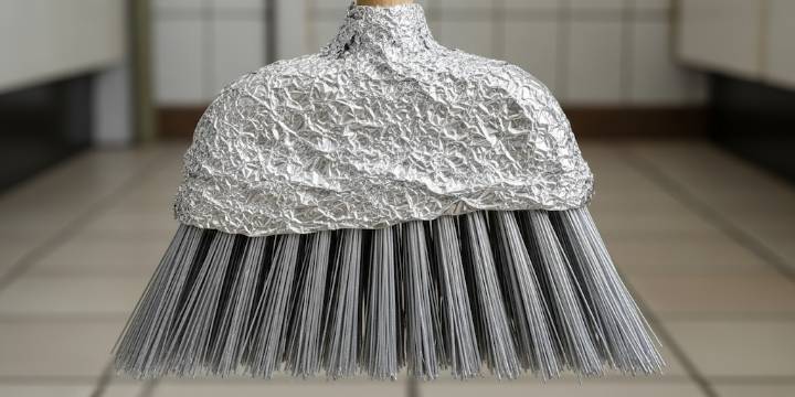 ¿Para qué sirve poner papel aluminio en la escoba?