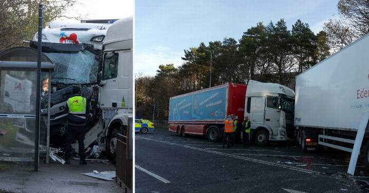Bus and lorries crash in Edinburgh as police close off city road