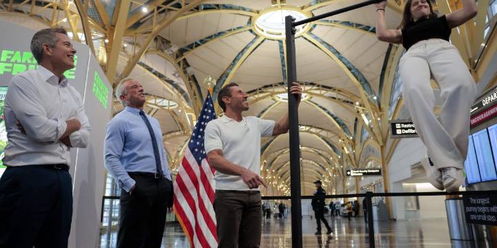 RFK Jr. and Transportation Secretary Sean Duffy had a pull-up competition at Reagan to announce Trump’s $1 billion plan for healthy airport upgrades
