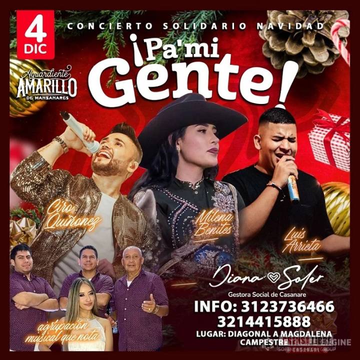 Con un Concierto Solidario Gestora Social busca recursos para regalos de Navidad de niños del campo y resguardos indígenas de Casanare