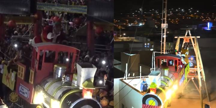 Evento navideño en Tacna casi termina en tragedia: alcalde estuvo a punto de caer de trineo volador