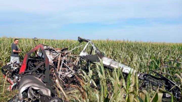 Sobrevivió al impacto: fumigaba un campo y por una falla se estrelló