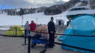 Skiers camp out at Snowbasin for first chair at the start of resort's 85th season