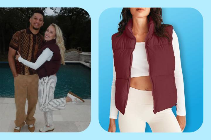 Brittany Mahomes' Maroon Puffer Vest Is Ideal for Early Winter