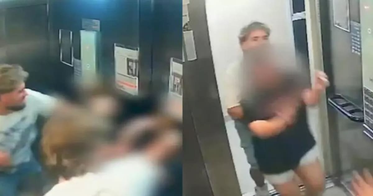 Turista propina brutal golpiza a su novia en un ascensor: La agresión quedó en video