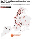 Which NYC intersections have had the most traffic deaths and injuries since 2022?