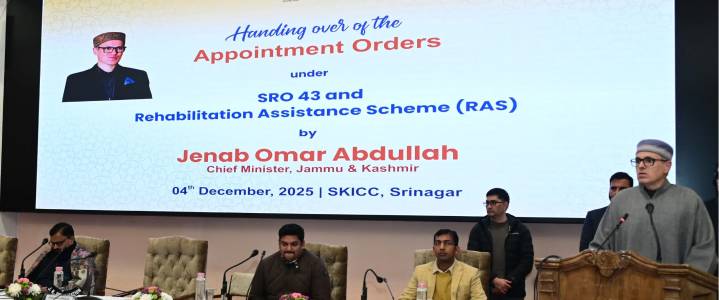 CM distributes compassionate appointment orders to beneficiaries in Kashmir