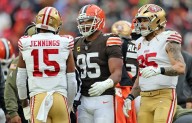 ‘I’m surprised nobody punched him in the jaw yet’: Browns’ Shelby Harris, Myles Garrett rip 49ers’ Jauan Jennings for trash talk during Collins injury