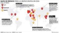 La UE, sobre aviso con los "tres grandes riesgos" que le amenazarán en 2026... y otros dos en los que mantiene vigilancia especial