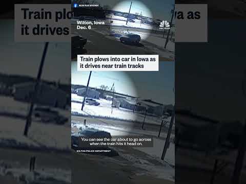 Train plows into car in Iowa as it drive near tracks