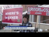Strauss survivors protest outside OSU Board of Trustees meeting