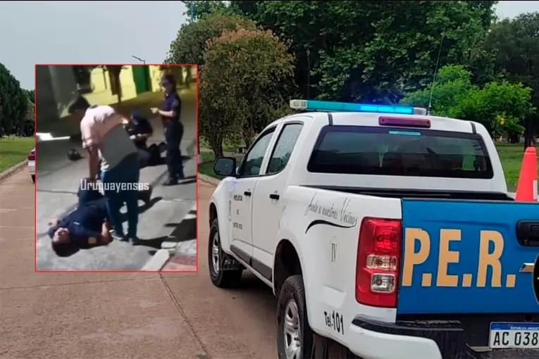 Video: Motociclista embistió a un policía al intentar evadir un control vehicular