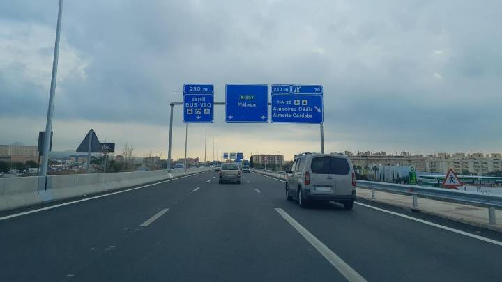 Abren al tráfico el nuevo carril BUS-VAO en el acceso a Málaga por la autovía del Guadalhorce