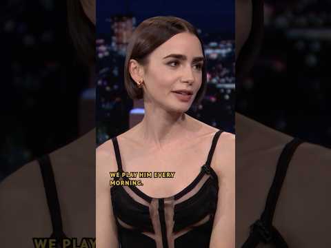 #LilyCollins plays her dad #PhilCollins’ music for her baby everyday 🥹 #FallonTonight