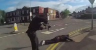 ‘Cowardly’ killer hits the ground at gunpoint in dramatic capture 