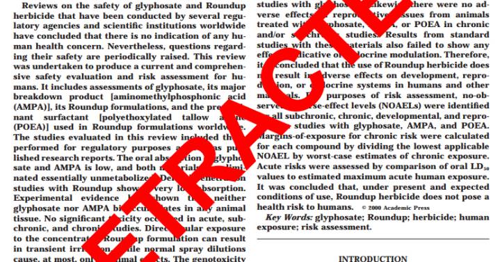 Roundup safety paper retracted