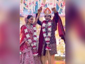 Saaraa Khan, Krish Pathak look radiant in dreamy wedding pictures