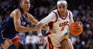 Azzi Fudd leads No. 1 UConn's 79-51 rout of 16th-ranked USC with JuJu Watkins looking on