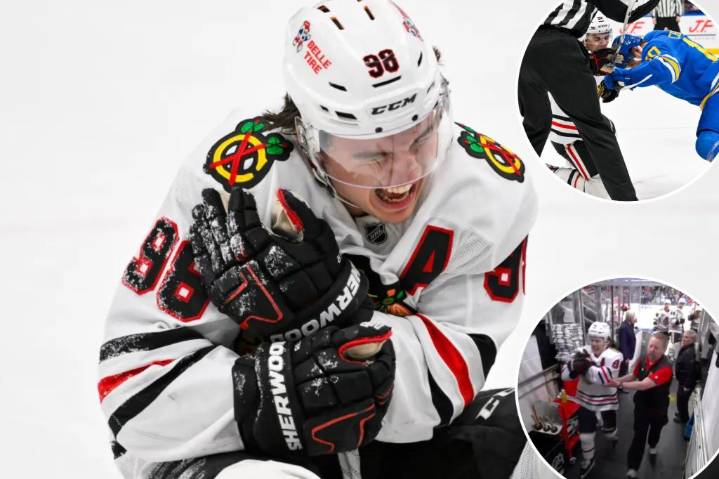 Blackhawks star Connor Bedard injured in 'freak accident' in final seconds