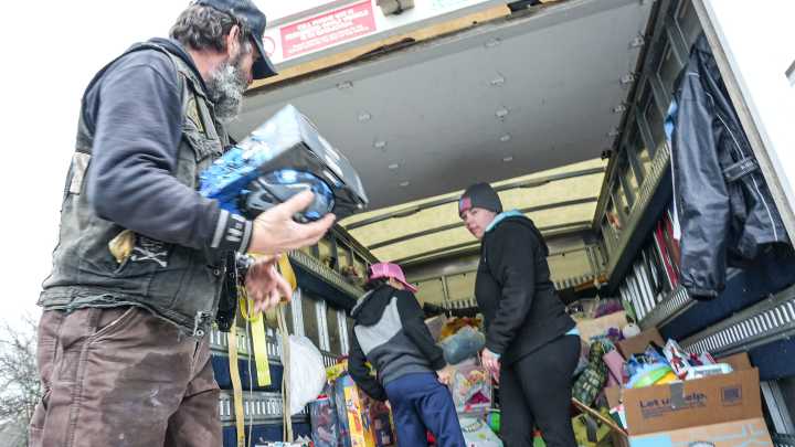 See Anderson Toy Parade one thousand riders bring toys for children