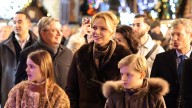Princess Charlene's daughter Gabriella shows off her wild side in £400 faux fur coat