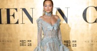 Rita Ora’s Fully Sheer Elie Saab Dress Boasts Lace, Bows & Other Details