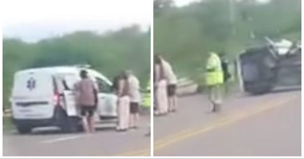 [URGENTE] Terrible choque y vuelco en Ruta 9/34: hay cinco heridos