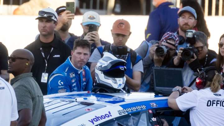 Denny Hamlin breaks down in tears as the first witness testifying at NASCAR antitrust trial