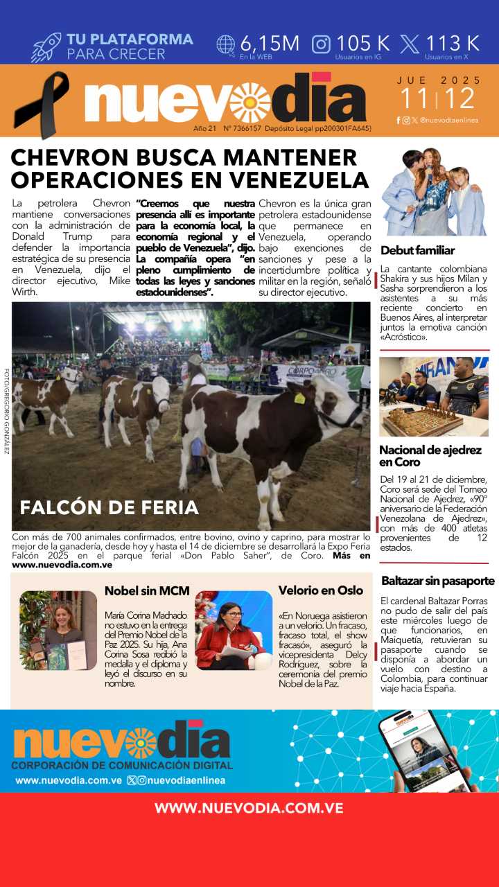 Portada jueves 11 de diciembre de 2025