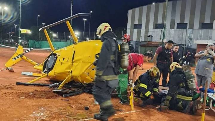 Un desperfecto técnico hizo caer un helicóptero en el KDT: entre los heridos, una periodista bahiense
