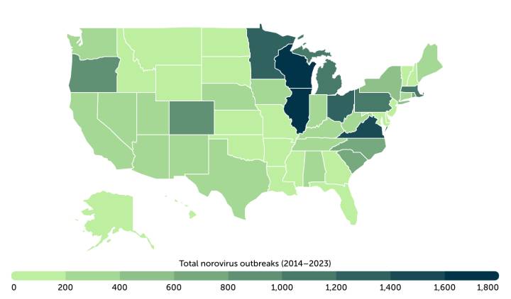 Midwest leads vulnerable states for Norovirus outbreaks