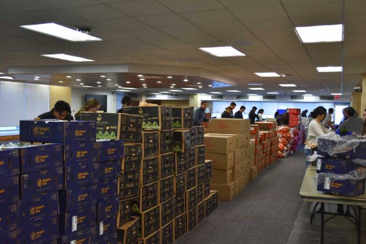 Photos: Albert Einstein College of Medicine students and faculty pack 10K pounds of produce for local community organizations
