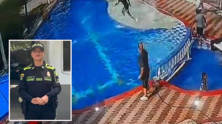 ¡Dramático rescate! Patrullera salvó a pequeña que cayó en piscina de La Pintada