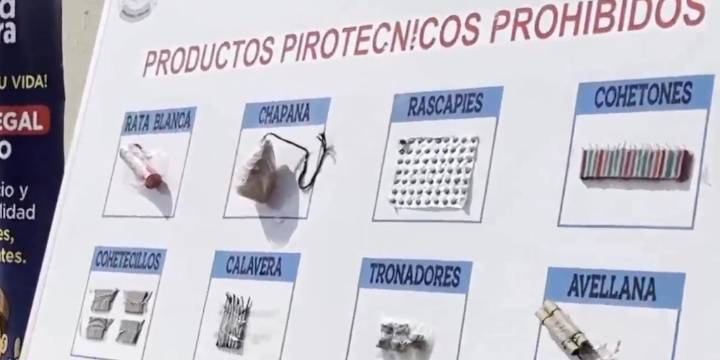 Rata blanca, chapana, rascapies, calaveras y tronadores son los pirotécnicos prohibidos que más compran en Navidad y Año Nuevo