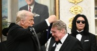 Donald Trump gives medal to unexpected British sitcom icon at deeply weird ceremony