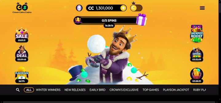 Best sweepstakes casino no deposit bonuses for this weekend with 100K CC & 2 SC at Crown Coins