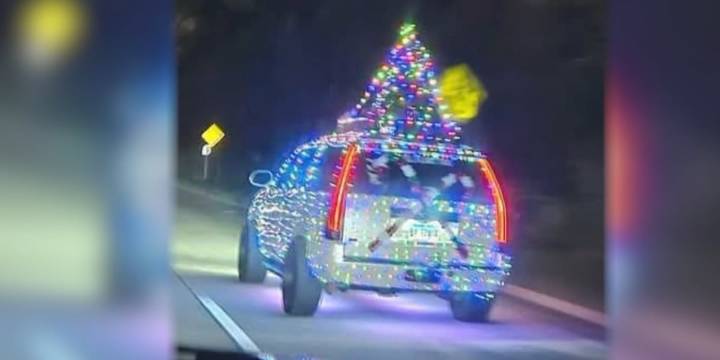 Is it legal to drive with Christmas lights on your car?