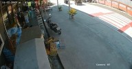 Thailand: Out-of-control motorcycle crashes into shop