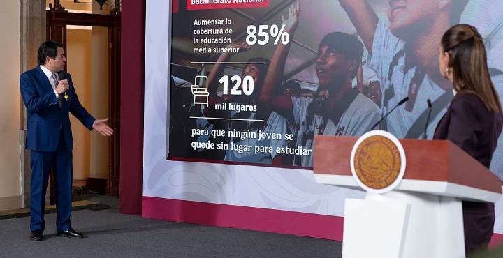 Creación de nuevos lugares en preparatoria tiene un avance de 37 %; la meta, 150 mil espacios: Sheinbaum
