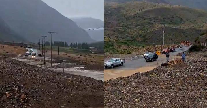Reportan personas aisladas en el Cajón del Maipo tras intensas precipitaciones