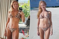 Jewel, 51, models zebra-print bikini in new beach photos