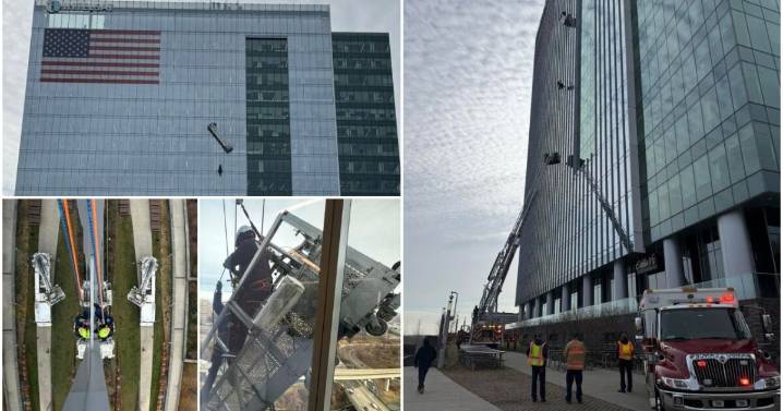 Window washers rescued after scaffolding fails 15 stories above ground in Virginia