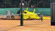 Un helicóptero cayó sobre una chancha de tenis en Palermo