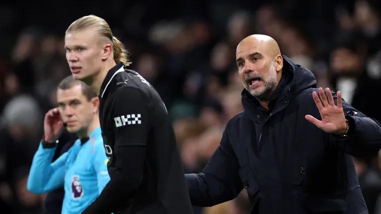 Pep Guardiola repeats key message to Erling Haaland after 100th Premier League goal for Man City